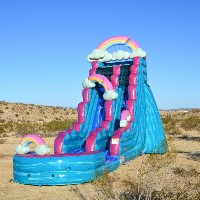 21ft Rainbow pink and teal water slide rental Lakeland FL