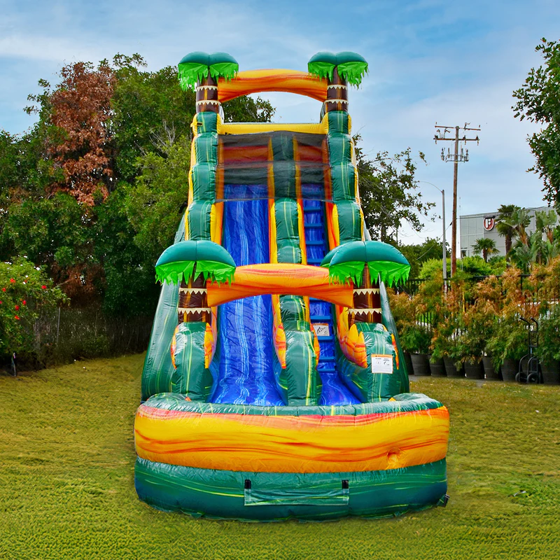 21ft Cali Palms tropical water slide rental Lakeland FL with XXL pool
